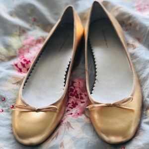 Banana Republic rose-gold metallic flats.
